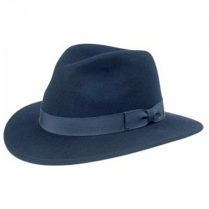 Шляпа федора BAILEY 7005 CURTIS, размер 55. Цвет: синий