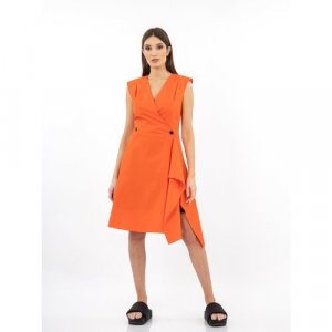 Платье , размер 46, оранжевый ЭНСО. Цвет: оранжевый
