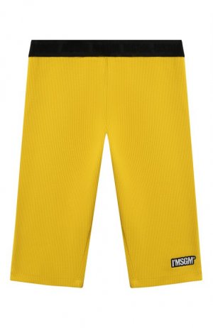 Хлопковые шорты MSGM kids. Цвет: жёлтый