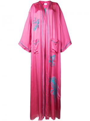 Удлиненный кардиган с вышивкой Vionnet. Цвет: розовый и фиолетовый