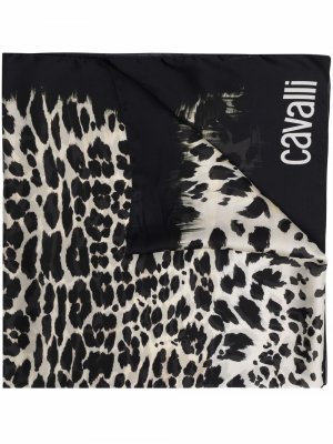 Платок с леопардовым принтом Roberto Cavalli. Цвет: черный