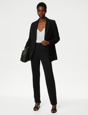 Прямые брюки из трикотажного твила , черный Marks & Spencer