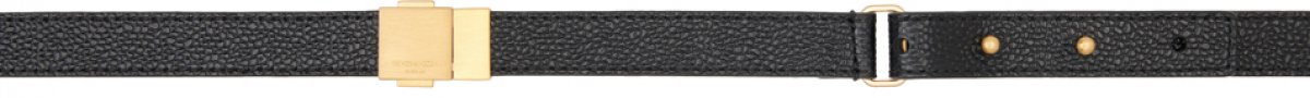 Черный кожаный ремень с пряжкой-клипсой Thom Browne
