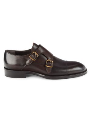 Кожаные туфли монки Carl с двойным ремешком , коричневый Bruno Magli