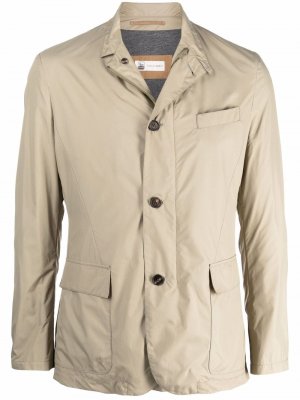 Mock-neck button-up jacket Colombo. Цвет: бежевый