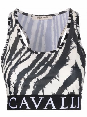 Animal-print cropped vest Roberto Cavalli. Цвет: бежевый