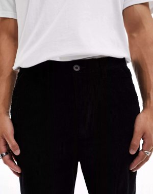 Черные вельветовые укороченные брюки hawtin Farah. Цвет: черный