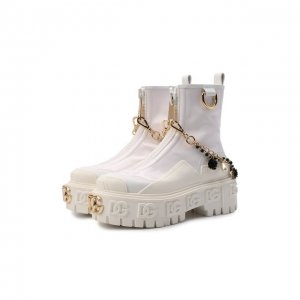 Комбинированные ботинки Dolce & Gabbana. Цвет: белый