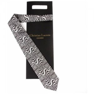 Стильный волнистый мужской галстук 71555 Christian Lacroix. Цвет: черный