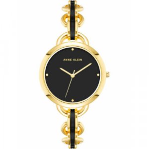 Наручные часы Metals, черный, желтый ANNE KLEIN. Цвет: черный