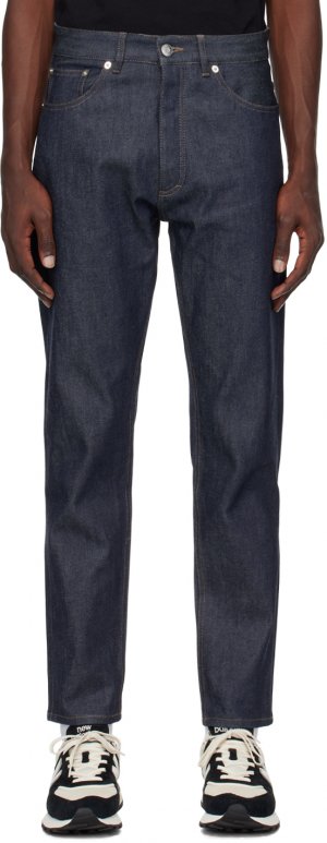 Зауженные джинсы цвета индиго Maison Kitsuné