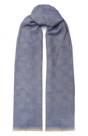Кашемировый шарф Giorgio Armani. Цвет: голубой