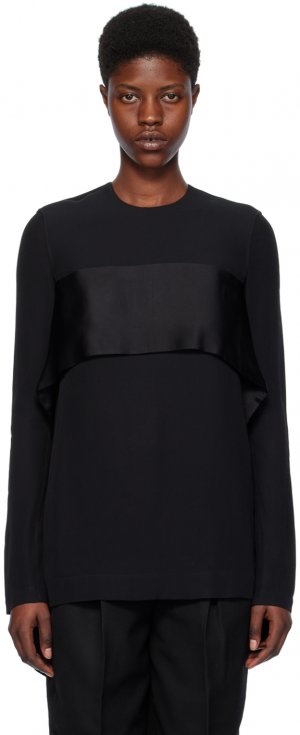 Черная многослойная блузка Toteme Totême