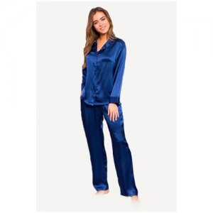 Пижама женская Kristy 15116, жакет и брюки, синий, 100% шелк (Размер: XL) Mia-Mia. Цвет: синий