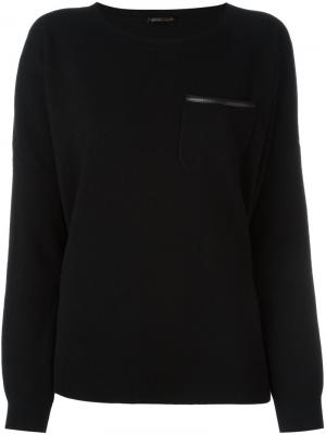 Пуловер с нагрудным карманом Agnona. Цвет: чёрный