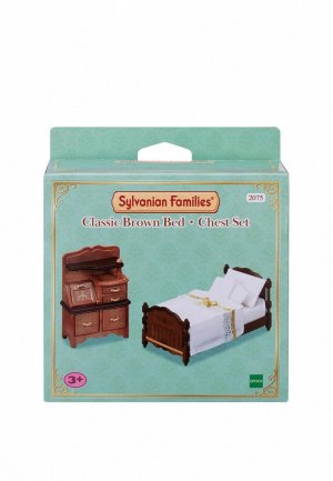 Набор игровой Sylvanian Families Классические коричневые кровать и комод. Цвет: коричневый