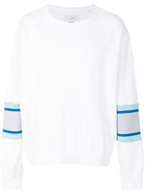 Пуловер с контрастными рукавами Facetasm. Цвет: белый