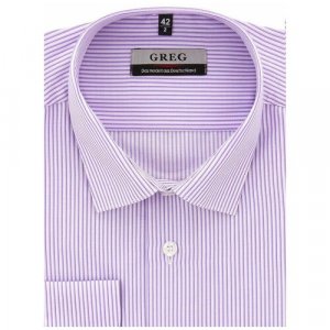 Рубашка , размер 174-184/39, фиолетовый GREG. Цвет: фиолетовый/сиреневый