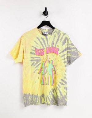 Oversized-футболка с принтом тай-дай и изображением танцев -Разноцветный Vintage Supply