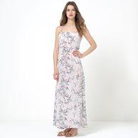 Платье длинное BY ZOE. Цвет: рисунок розовый