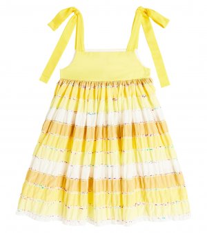 Полосатое хлопковое платье , желтый Paade Mode