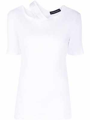 Double Collar cotton T-shirt Y/Project. Цвет: белый