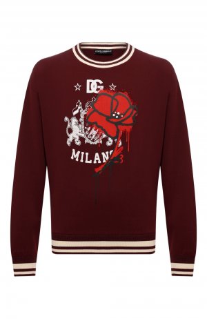 Хлопковый свитшот Dolce & Gabbana. Цвет: бордовый