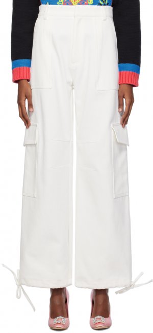 Белые джинсы с вышивкой Moschino