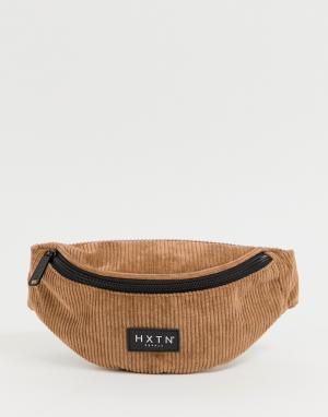 Светло-коричневая вельветовая сумка-кошелек на пояс Supply HXTN. Цвет: рыжий