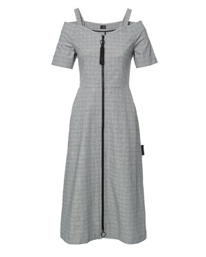 Платье NóLó. Цвет: серый+принт