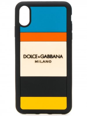 Полосатый чехол для iPhone XS Max Dolce & Gabbana. Цвет: черный