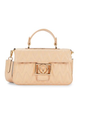 Стеганая кожаная сумка-портфель Florence , цвет Creamy Mario Valentino