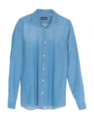 Джинсовая рубашка LUCA BERTELLI. Цвет: синий