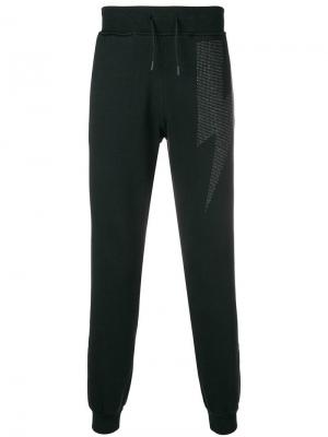 Спортивные брюки с декором в виде молнии Hydrogen. Цвет: черный