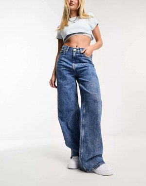Светлые джинсы с высокой посадкой и широкими штанинами Claire Tommy Jeans