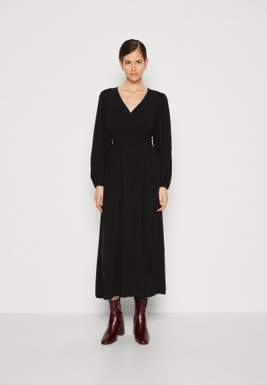 Летнее платье Smock Waist Midi Dress , черный GAP