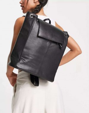 Черный кожаный минималистичный рюкзак Bolongaro Trevor