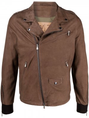 Байкерская куртка на молнии Giorgio Brato. Цвет: коричневый