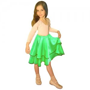 Юбка танцевальная зеленая детский Волшебный мир. Цвет: зеленый