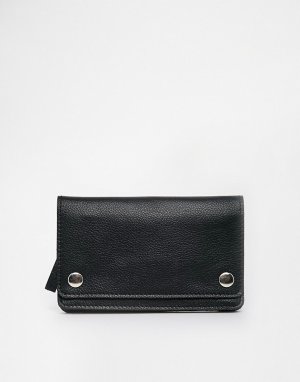 Черный кожаный бумажник с чехлом для телефона ASOS