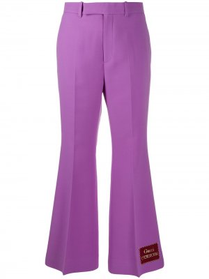 Расклешенные брюки с нашивкой Eterotopia Gucci. Цвет: фиолетовый