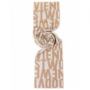 Бежево-песочный зимний шарф 14251 Vivienne Westwood. Цвет: бежевый