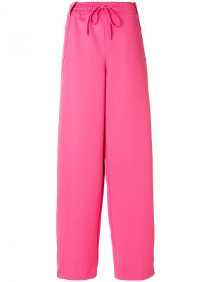 Спортивные брюки-палаццо Valentino. Цвет: розовый и фиолетовый