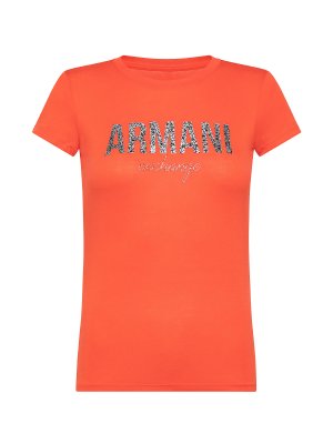 Облегающая футболка с V-образным вырезом , орнажевый Armani Exchange