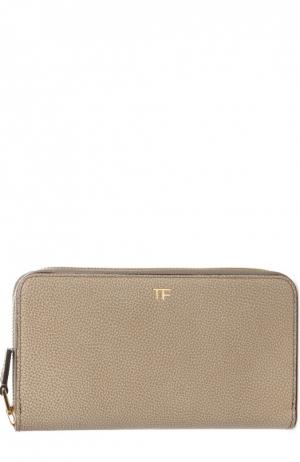 Кожаный кошелек Tom Ford. Цвет: серый