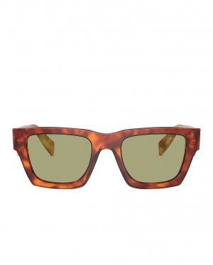 Солнцезащитные очки Square, цвет Amber Havana & Green Prada