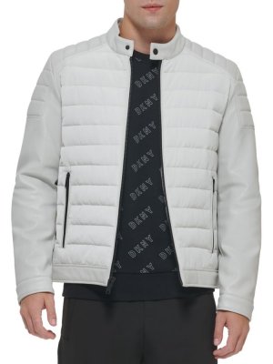 Стеганая куртка классического кроя для мотокросса Dkny, цвет Ice DKNY