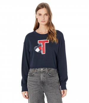 Пуловер , Peaking Heart Crop Pullover Tommy Jeans