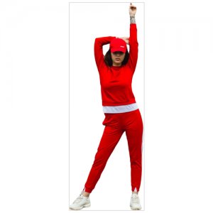 Универсальный женский костюм большого размера 5229 DomTeks. Цвет: красный