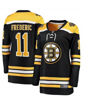 Женская домашняя футболка с логотипом Trent Frederic Black Boston Bruins , черный Fanatics